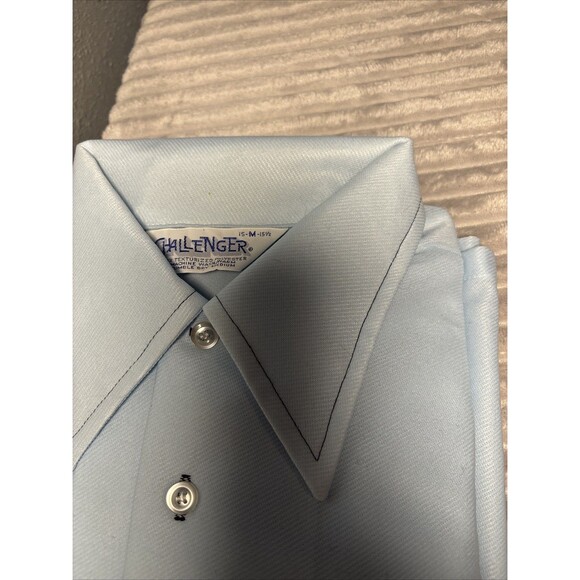 Vintage Challenger Size 15 M 70s Powder Blue Collared Long Sleeve Unused - Picture 3 of 16